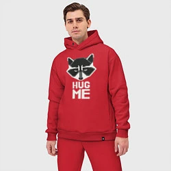 Мужской костюм оверсайз Raccoon: Hug me, цвет: красный — фото 2