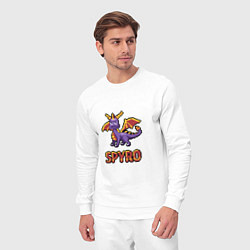 Костюм хлопковый мужской Spyro: 8 bit, цвет: белый — фото 2