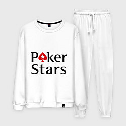 Костюм хлопковый мужской Poker Stars, цвет: белый