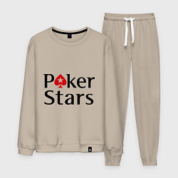 Костюм хлопковый мужской Poker Stars, цвет: миндальный