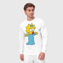 Костюм хлопковый мужской Maggie Simpson, цвет: белый — фото 2