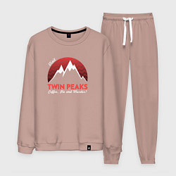 Костюм хлопковый мужской Twin Peaks: Pie & Murder, цвет: пыльно-розовый