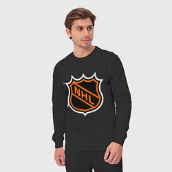 Костюм хлопковый мужской NHL, цвет: черный — фото 2