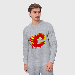Костюм хлопковый мужской Calgary Flames, цвет: меланж — фото 2