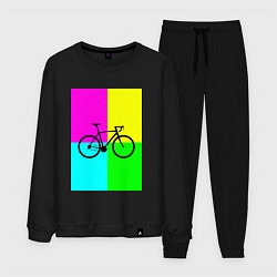 Костюм хлопковый мужской Велосипед фикс, цвет: черный