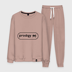 Костюм хлопковый мужской Prodigy лого с муравьем, цвет: пыльно-розовый