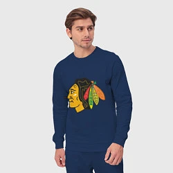 Костюм хлопковый мужской Chicago Blackhawks, цвет: тёмно-синий — фото 2