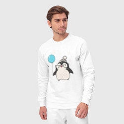 Костюм хлопковый мужской Пингвин с шариком, цвет: белый — фото 2