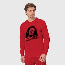 Костюм хлопковый мужской Bob Marley: Don't worry, цвет: красный — фото 2