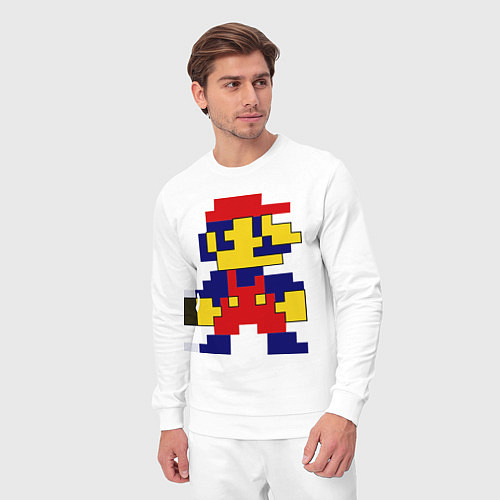 Мужской костюм Pixel Mario / Белый – фото 3
