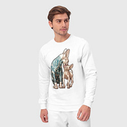 Костюм хлопковый мужской Кошки сфинксы, цвет: белый — фото 2