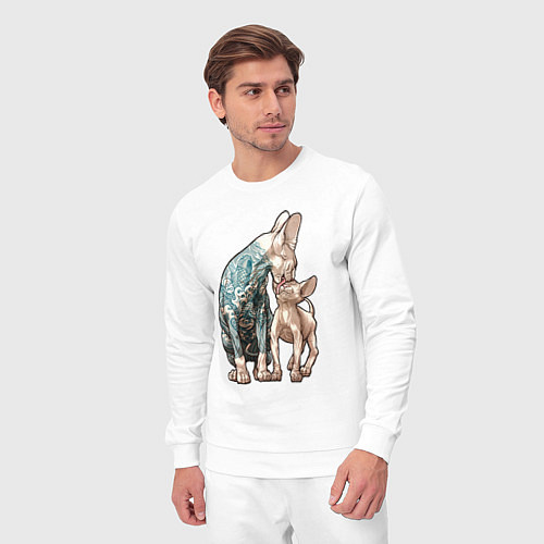 Мужской костюм Кошки сфинксы / Белый – фото 3