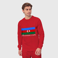Костюм хлопковый мужской Азербайджан, цвет: красный — фото 2