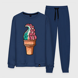 Костюм хлопковый мужской Мороженое-осьминог, цвет: тёмно-синий