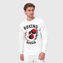 Костюм хлопковый мужской Boxing Russia Forever, цвет: белый — фото 2