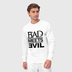 Костюм хлопковый мужской Bad Meets Evil, цвет: белый — фото 2