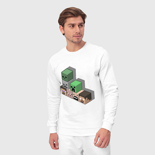 Мужской костюм Minecraft Cube's / Белый – фото 3