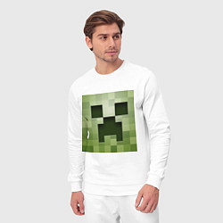 Костюм хлопковый мужской Мinecraft creeper, цвет: белый — фото 2