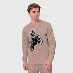 Костюм хлопковый мужской Мотокросс, цвет: пыльно-розовый — фото 2