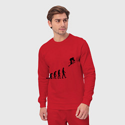 Костюм хлопковый мужской Эволюция лыжник, цвет: красный — фото 2
