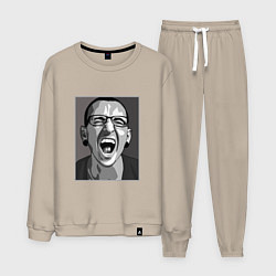 Костюм хлопковый мужской Bennington Mono, цвет: миндальный