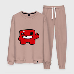 Костюм хлопковый мужской Super Meat Boy, цвет: пыльно-розовый