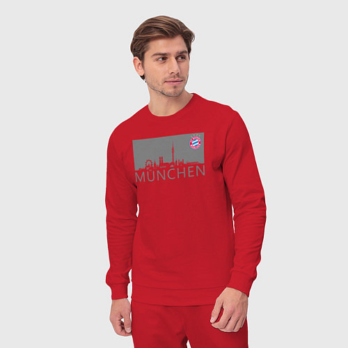 Мужской костюм Bayern Munchen - Munchen City grey 2022 / Красный – фото 3