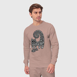 Костюм хлопковый мужской Кот3, цвет: пыльно-розовый — фото 2