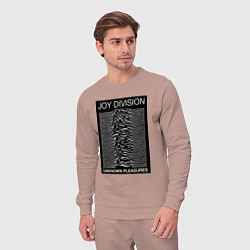 Костюм хлопковый мужской Joy Division: Unknown Pleasures, цвет: пыльно-розовый — фото 2