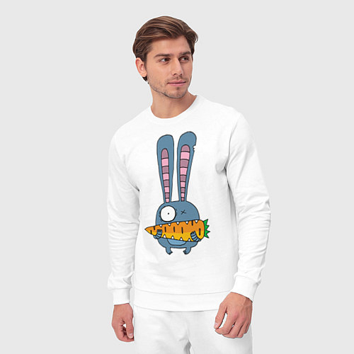 Мужской костюм Заяц с морковкой / Белый – фото 3