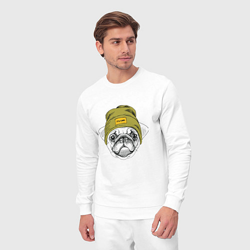 Мужской костюм Мопс рэпер / Белый – фото 3