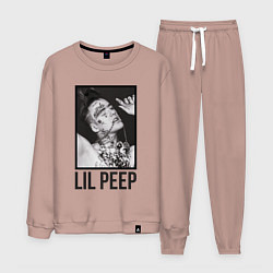 Костюм хлопковый мужской Lil Peep: Black Style, цвет: пыльно-розовый