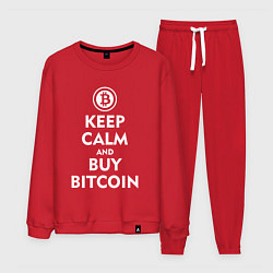 Костюм хлопковый мужской Keep Calm & Buy Bitcoin, цвет: красный