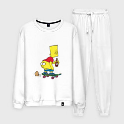 Костюм хлопковый мужской Bart Simpson, цвет: белый