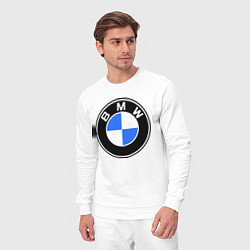 Костюм хлопковый мужской Logo BMW, цвет: белый — фото 2