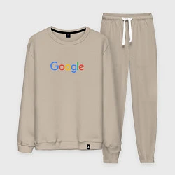 Костюм хлопковый мужской Google, цвет: миндальный