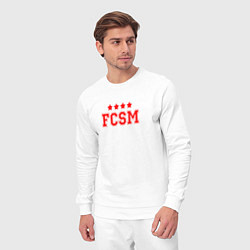 Костюм хлопковый мужской FCSM Club, цвет: белый — фото 2