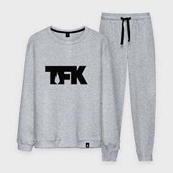 Костюм хлопковый мужской TFK: Black Logo, цвет: меланж