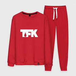 Костюм хлопковый мужской TFK: White Logo, цвет: красный