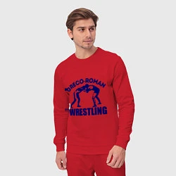 Костюм хлопковый мужской Greco-roman wrestling, цвет: красный — фото 2