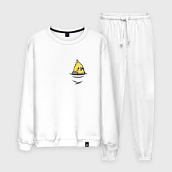 Костюм хлопковый мужской Попугай в кармане, цвет: белый