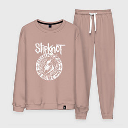 Костюм хлопковый мужской Slipknot est 1995, цвет: пыльно-розовый