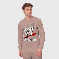 Костюм хлопковый мужской WWE universe, цвет: пыльно-розовый — фото 2