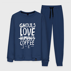Костюм хлопковый мужской Ghouls Love Coffee, цвет: тёмно-синий