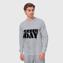 Костюм хлопковый мужской Greeen Day: spray style, цвет: меланж — фото 2