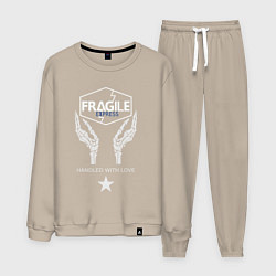 Костюм хлопковый мужской Fragile Express, цвет: миндальный