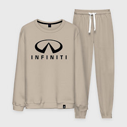 Костюм хлопковый мужской Infiniti logo, цвет: миндальный