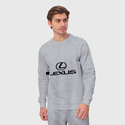 Костюм хлопковый мужской Lexus logo, цвет: меланж — фото 2