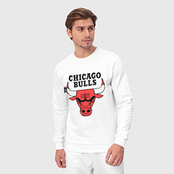 Костюм хлопковый мужской Chicago Bulls, цвет: белый — фото 2