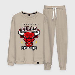 Костюм хлопковый мужской Chicago Bulls est. 1966, цвет: миндальный